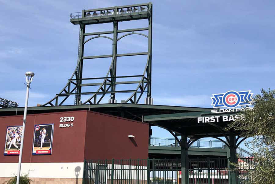 Curved Steel Gates at Chicago Cubs Spring Training Facility of